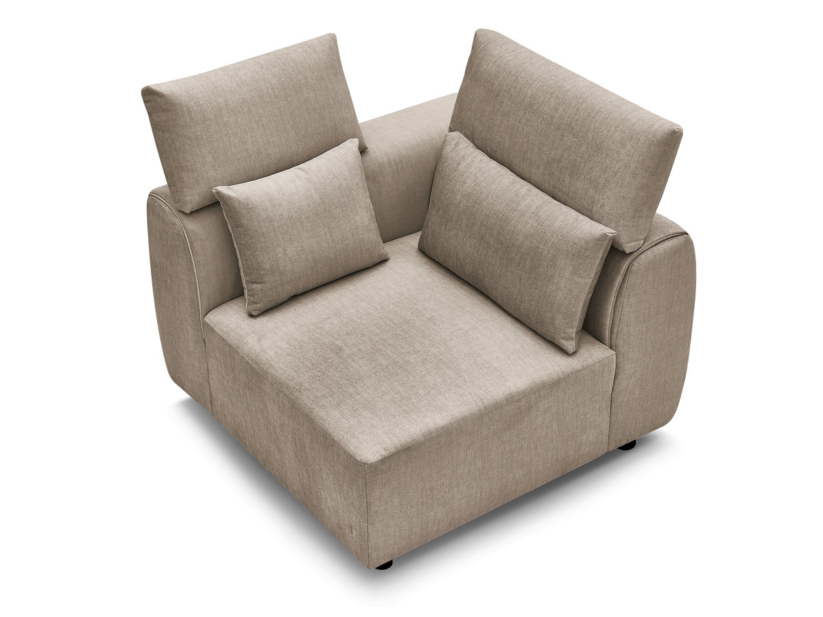 Hoekmeubel met hoofdsteun voor modulaire bank JANA in fluwelen stof