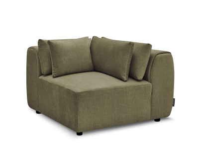 Angle avec têtière pour canapé modulable JANA tissu velours