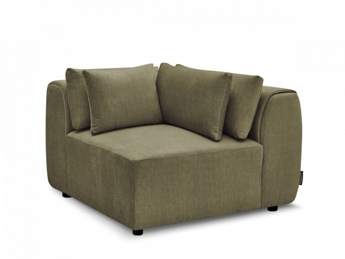 Angle avec têtière pour canapé modulable JANA tissu velours