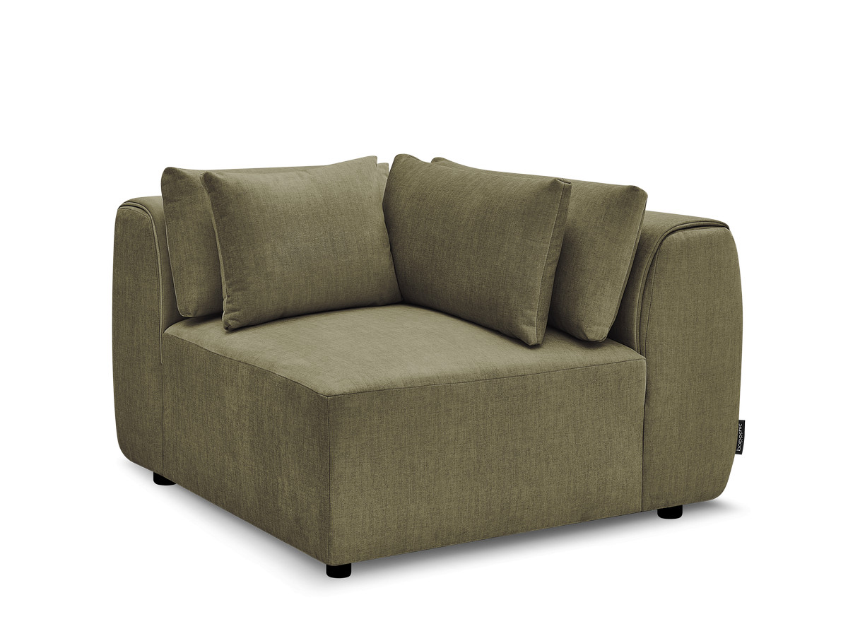 Hoekmeubel met hoofdsteun voor modulaire bank JANA in fluwelen stof