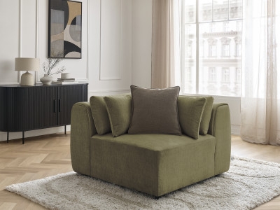 Angle avec têtière pour canapé modulable JANA tissu velours