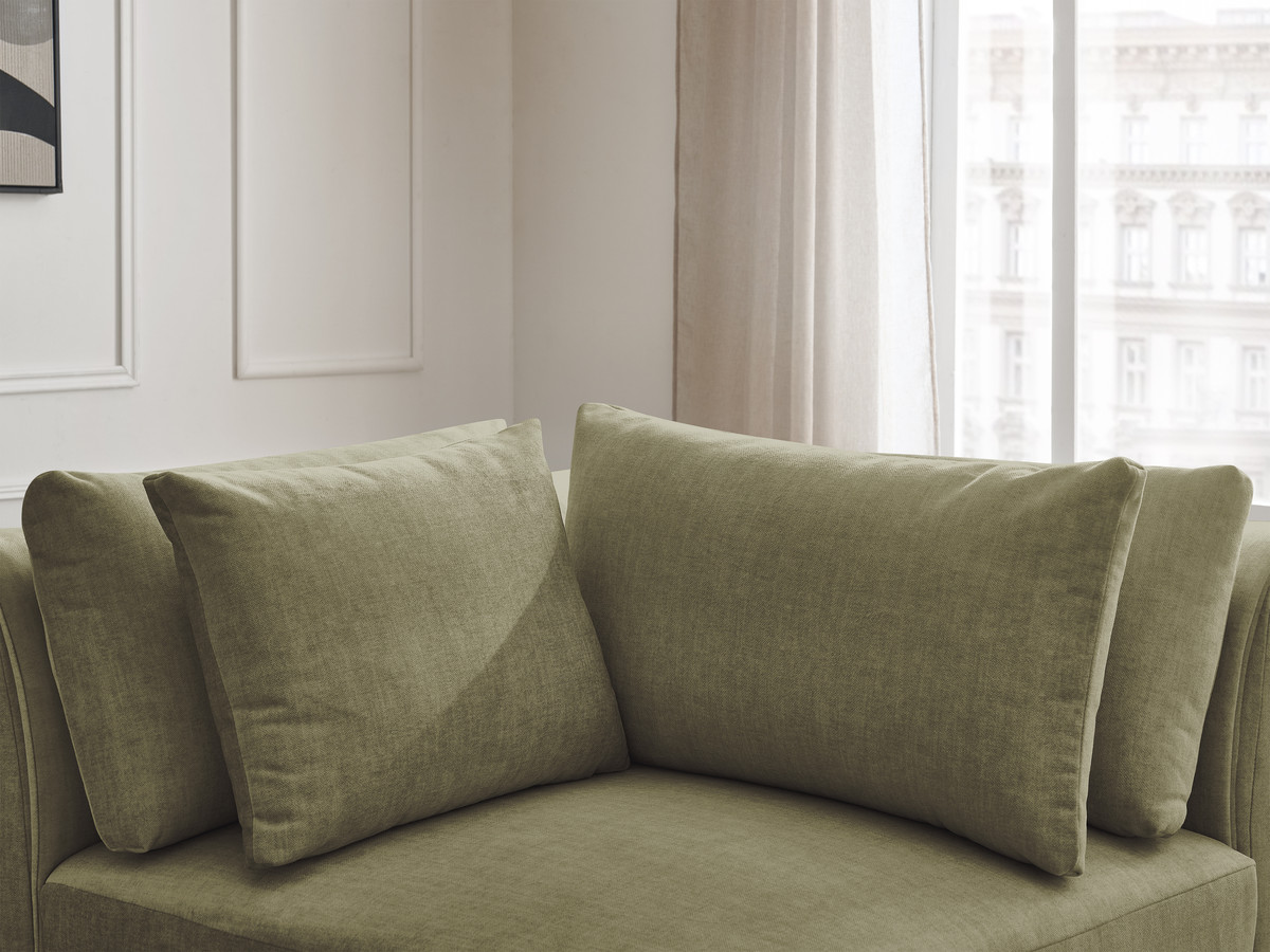 Hoekmeubel met hoofdsteun voor modulaire bank JANA in fluwelen stof