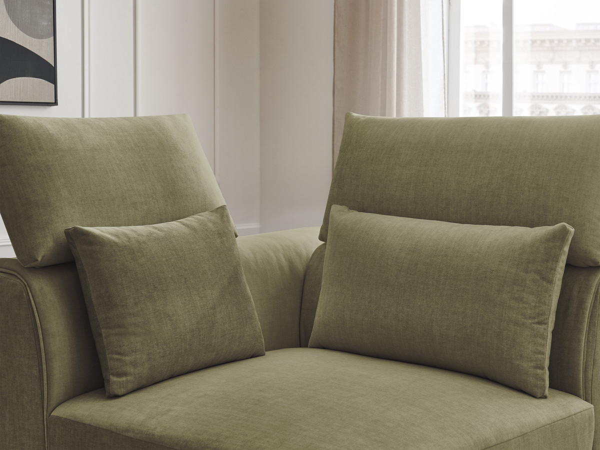 Hoekmeubel met hoofdsteun voor modulaire bank JANA in fluwelen stof