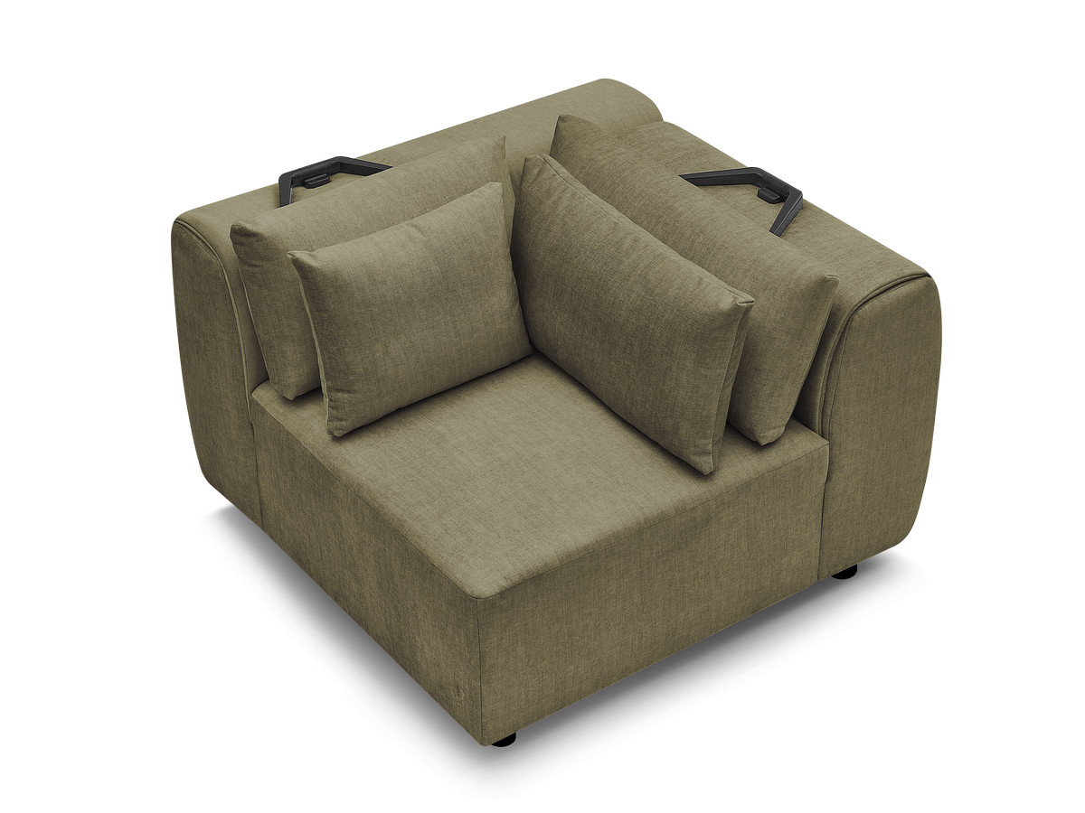 Hoekmeubel met hoofdsteun voor modulaire bank JANA in fluwelen stof