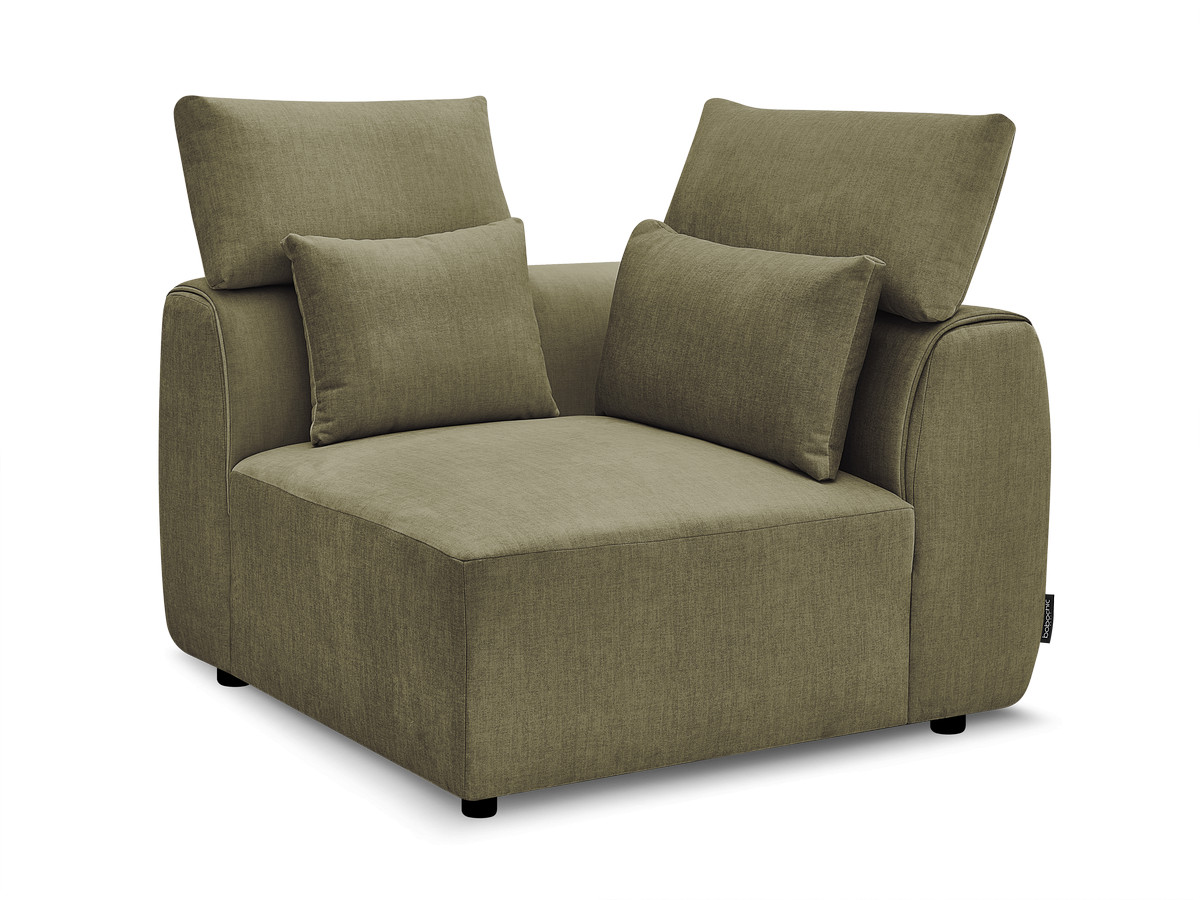 Hoekmeubel met hoofdsteun voor modulaire bank JANA in fluwelen stof