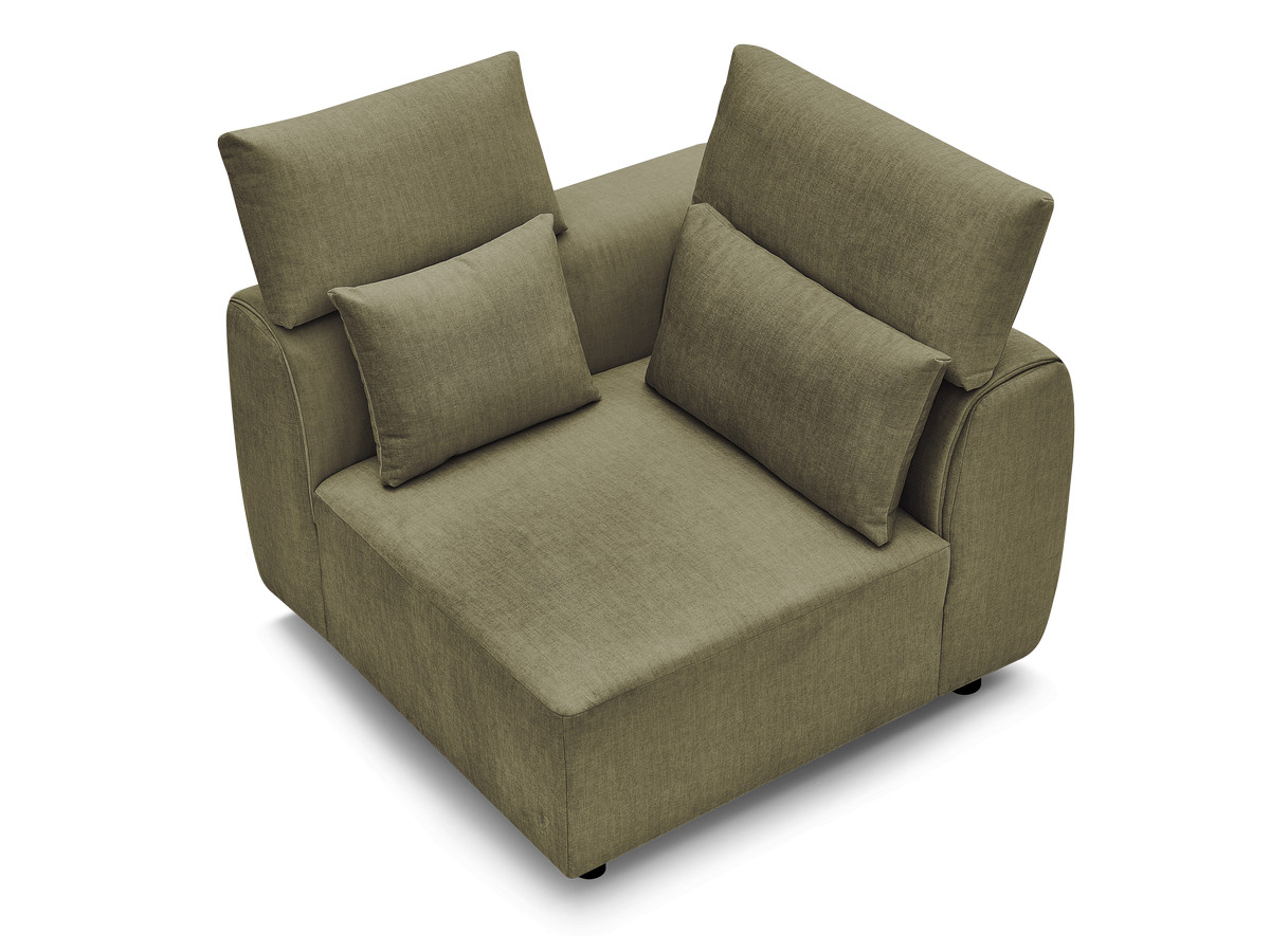 Hoekmeubel met hoofdsteun voor modulaire bank JANA in fluwelen stof