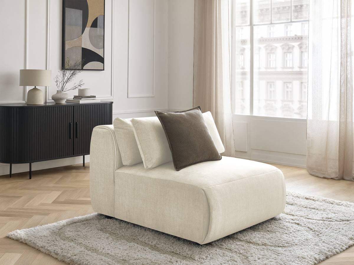 JANA 1-zits chaise longue met hoofdsteun voor modulaire bank, fluwelen stof