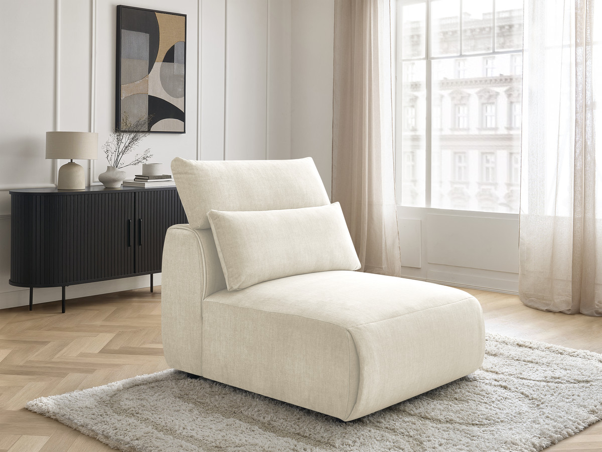 JANA 1-zits chaise longue met hoofdsteun voor modulaire bank, fluwelen stof