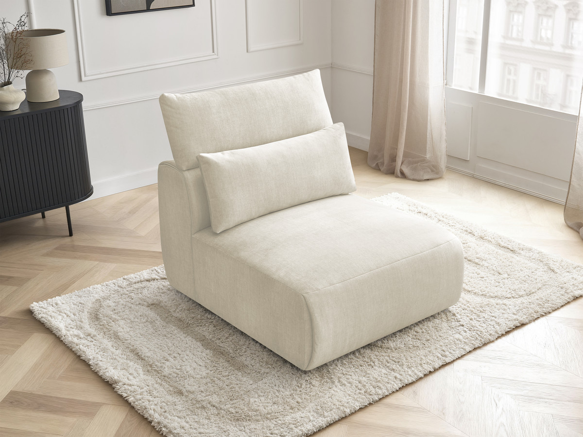 JANA 1-zits chaise longue met hoofdsteun voor modulaire bank, fluwelen stof