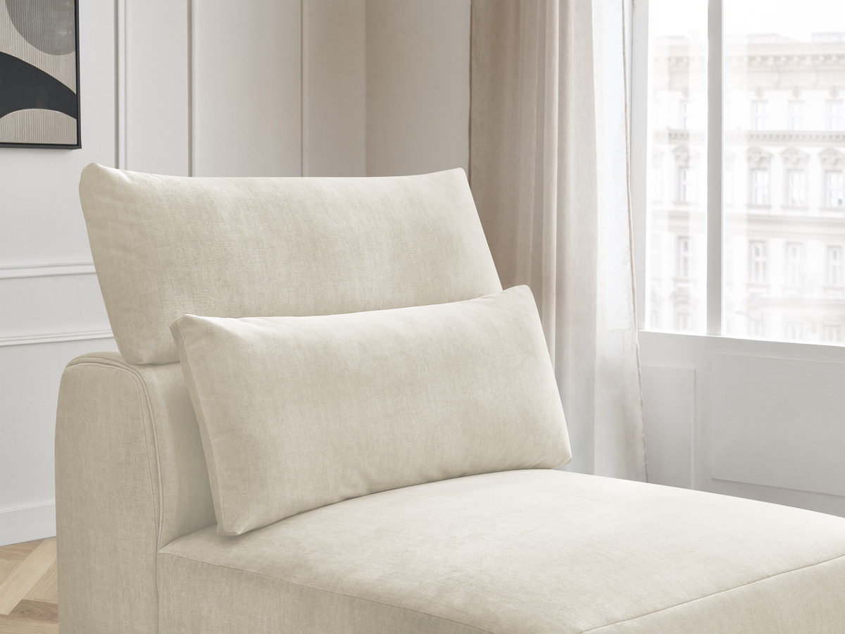 JANA 1-zits chaise longue met hoofdsteun voor modulaire bank, fluwelen stof