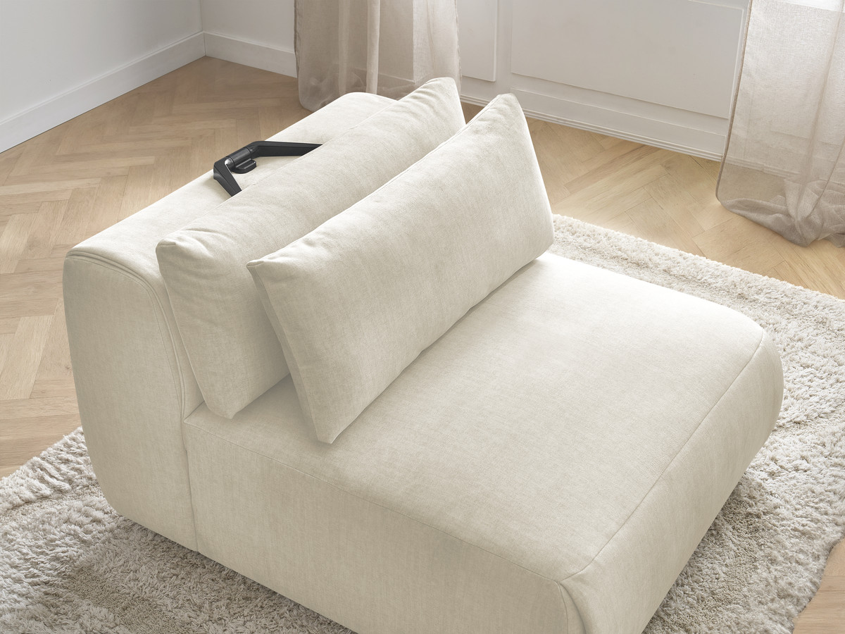 JANA 1-zits chaise longue met hoofdsteun voor modulaire bank, fluwelen stof