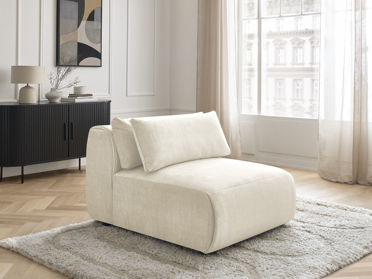 JANA 1-zits chaise longue met hoofdsteun voor modulaire bank, fluwelen stof
