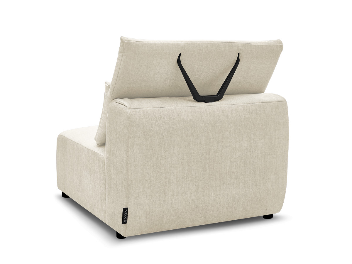 JANA 1-zits chaise longue met hoofdsteun voor modulaire bank, fluwelen stof