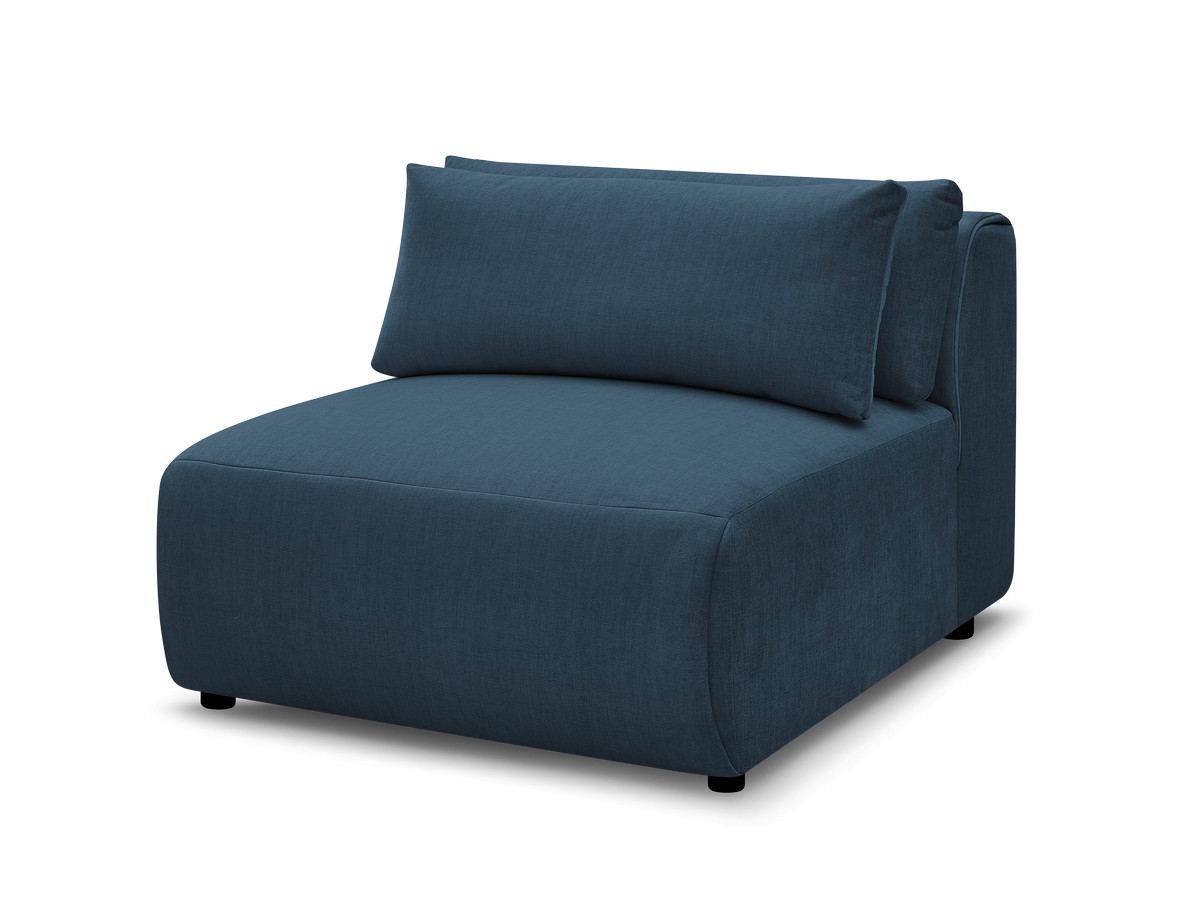 jana 1-zits chaise longue met hoofdsteun voor modulaire bank, fluwelen stof gekleurd blauw