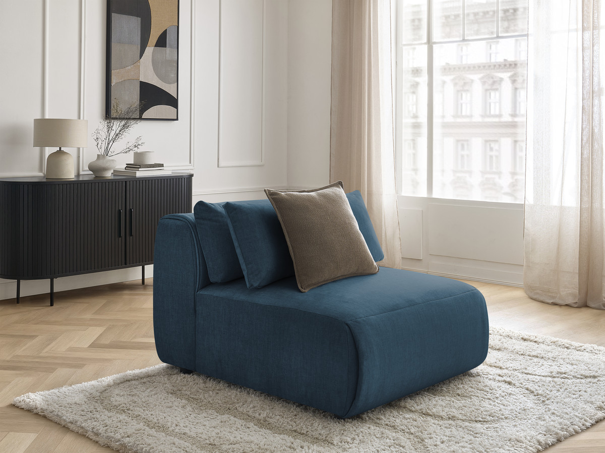 JANA 1-zits chaise longue met hoofdsteun voor modulaire bank, fluwelen stof