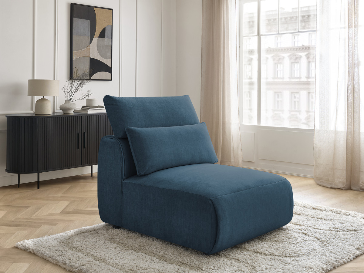 JANA 1-zits chaise longue met hoofdsteun voor modulaire bank, fluwelen stof