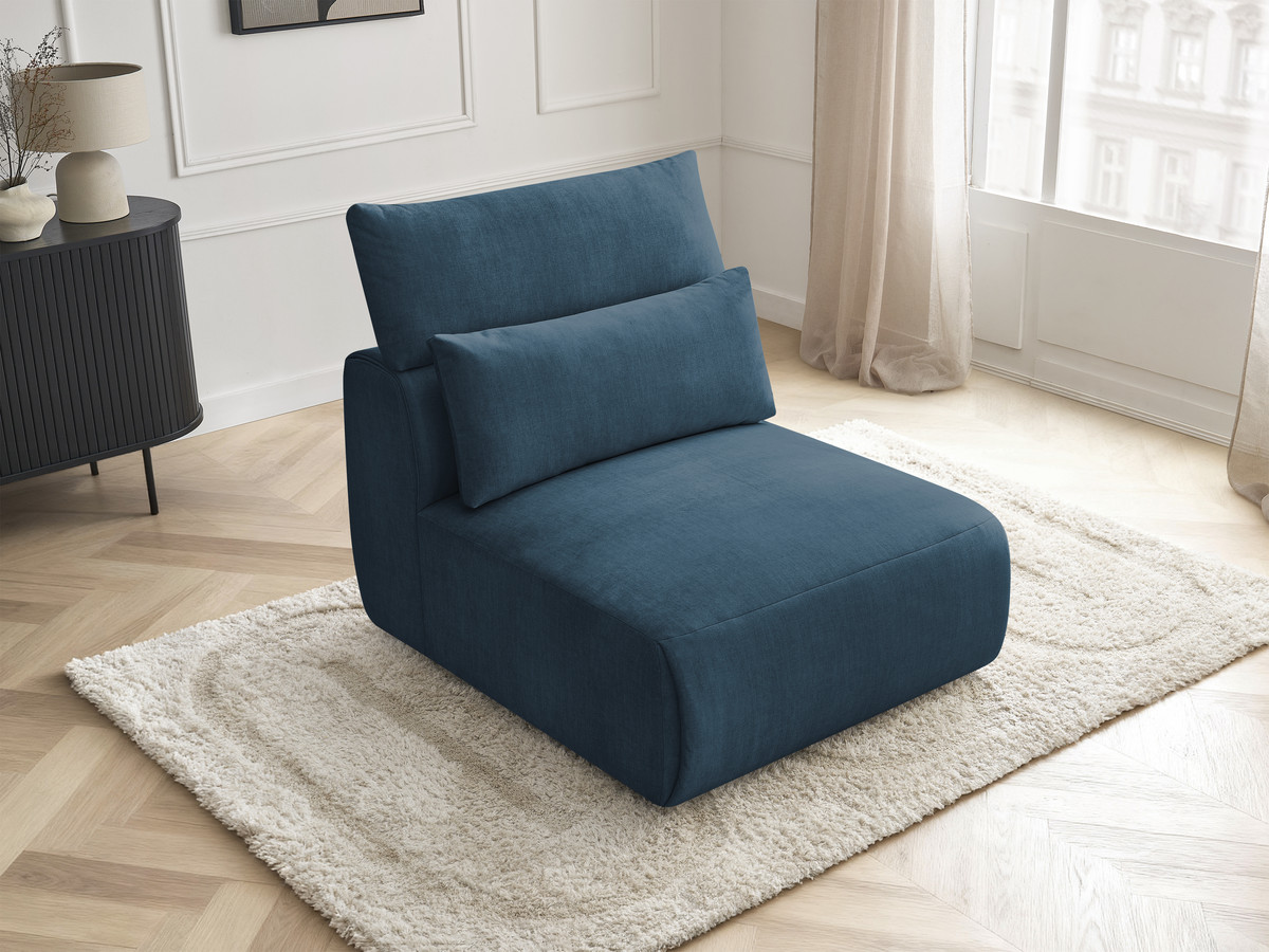 JANA 1-zits chaise longue met hoofdsteun voor modulaire bank, fluwelen stof