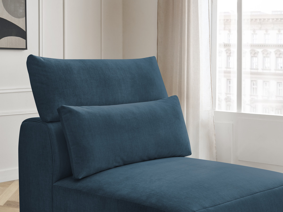 JANA 1-zits chaise longue met hoofdsteun voor modulaire bank, fluwelen stof