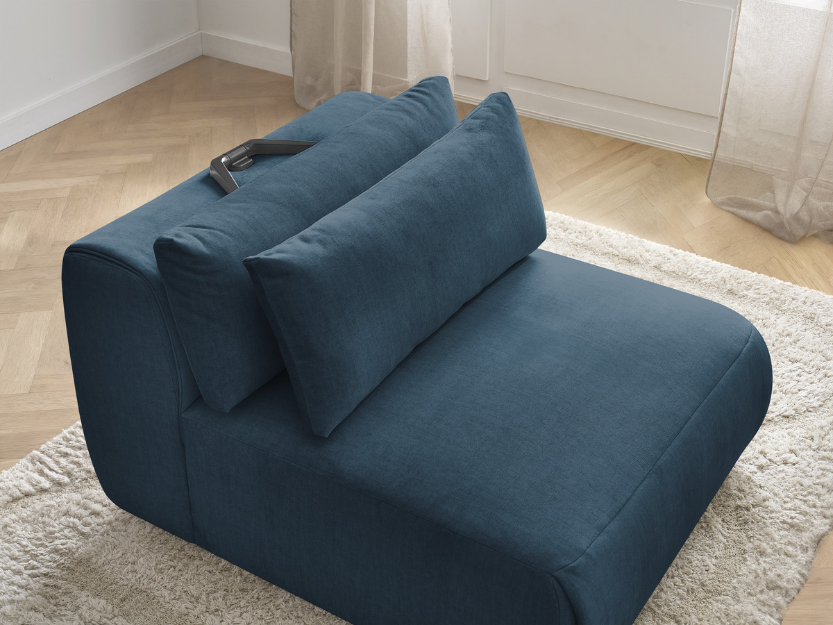 JANA 1-zits chaise longue met hoofdsteun voor modulaire bank, fluwelen stof