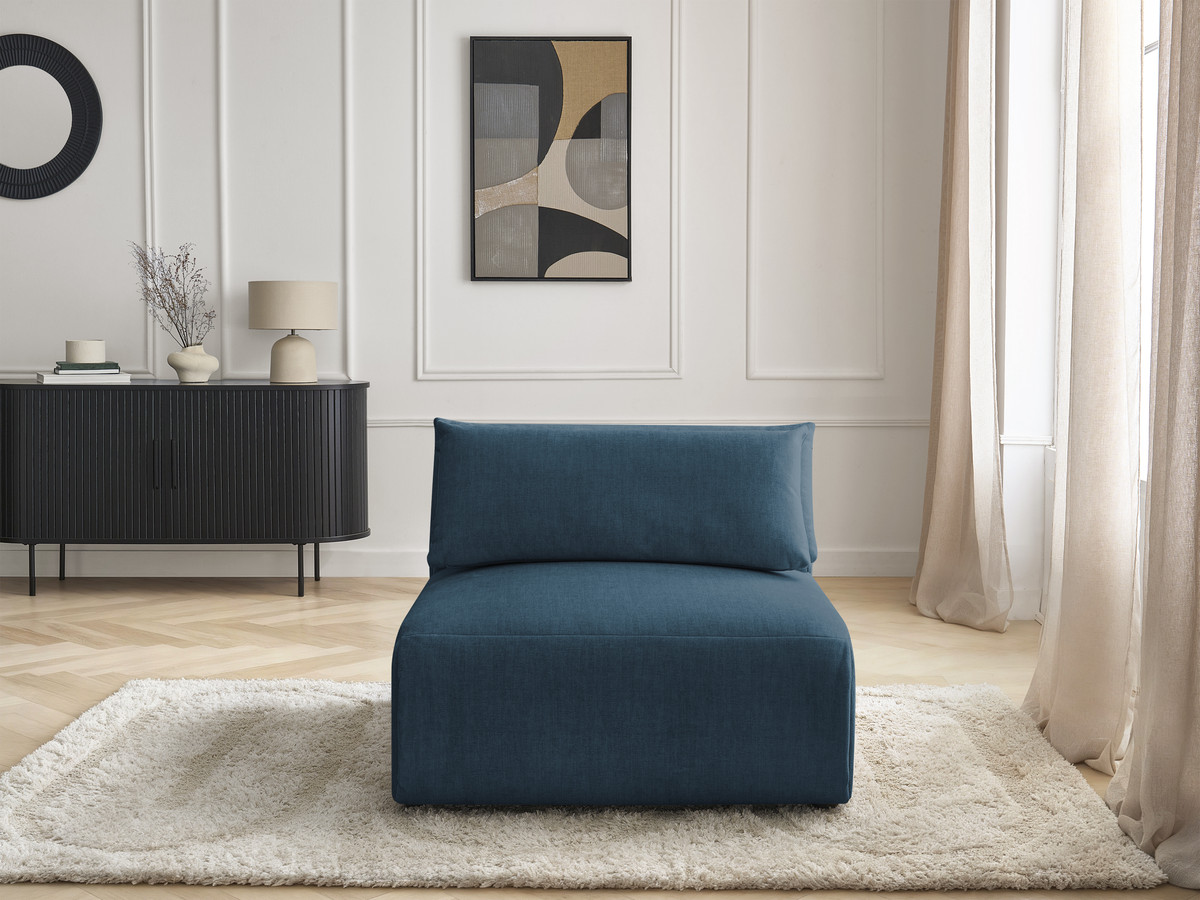 JANA 1-zits chaise longue met hoofdsteun voor modulaire bank, fluwelen stof