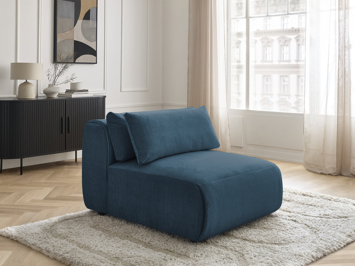 JANA 1-zits chaise longue met hoofdsteun voor modulaire bank, fluwelen stof