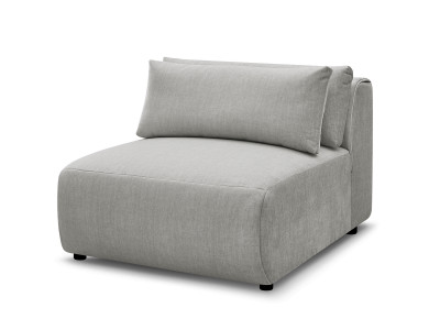Chauffeuse 1 place avec têtière pour canapé modulable JANA tissu velours