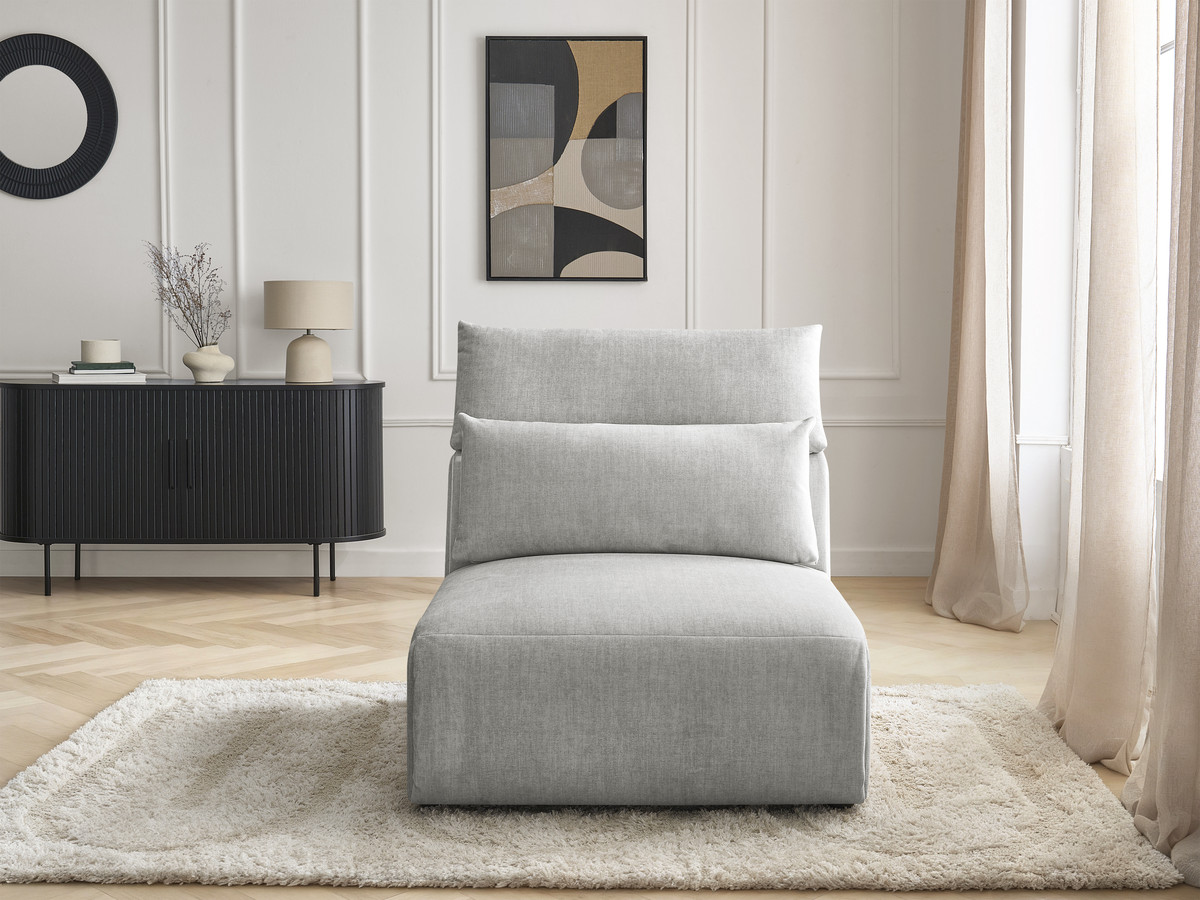 JANA 1-zits chaise longue met hoofdsteun voor modulaire bank, fluwelen stof