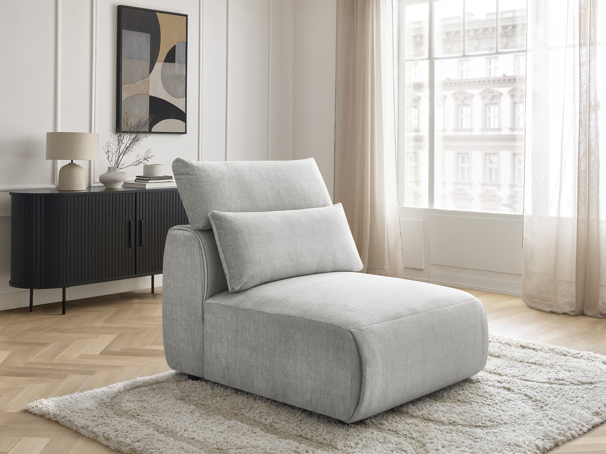 JANA 1-zits chaise longue met hoofdsteun voor modulaire bank, fluwelen stof