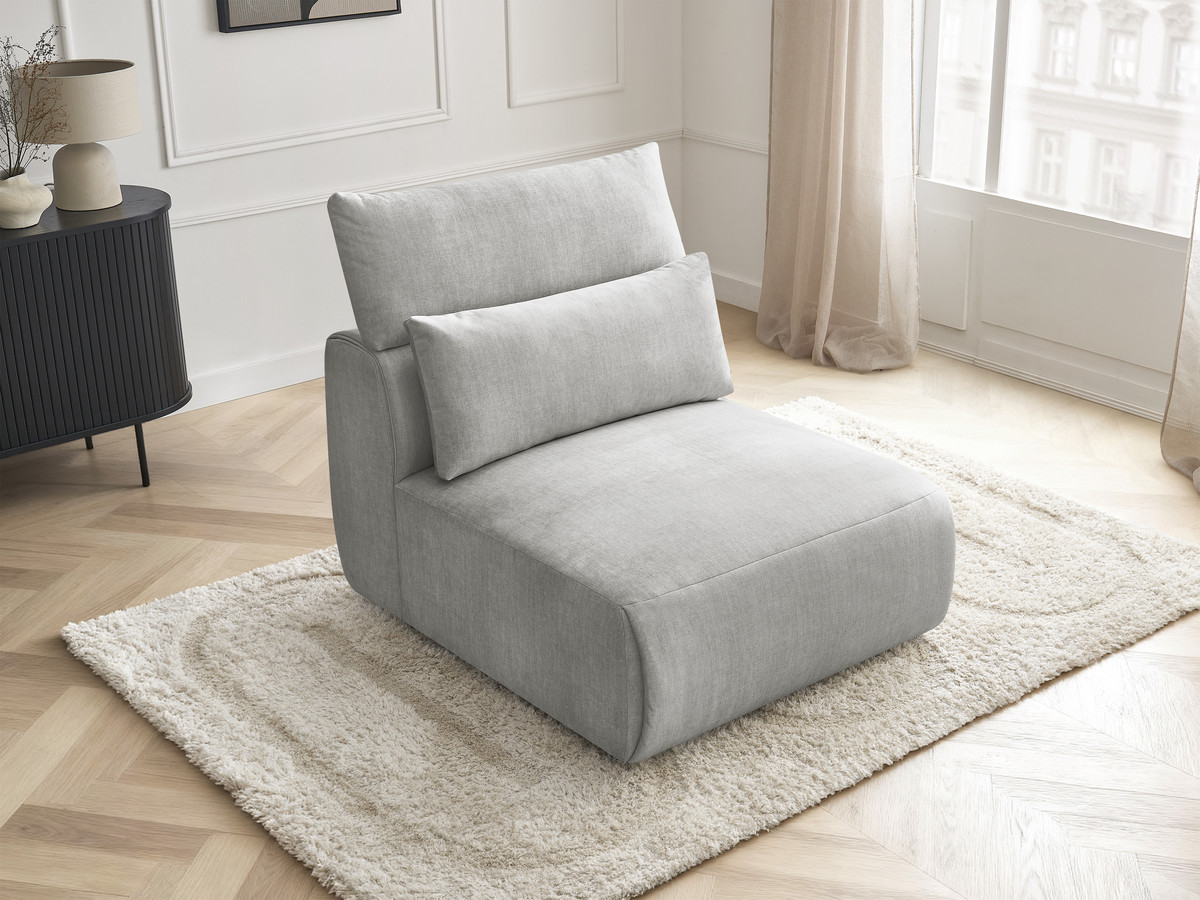 JANA 1-zits chaise longue met hoofdsteun voor modulaire bank, fluwelen stof