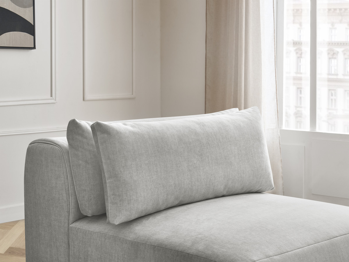 JANA 1-zits chaise longue met hoofdsteun voor modulaire bank, fluwelen stof