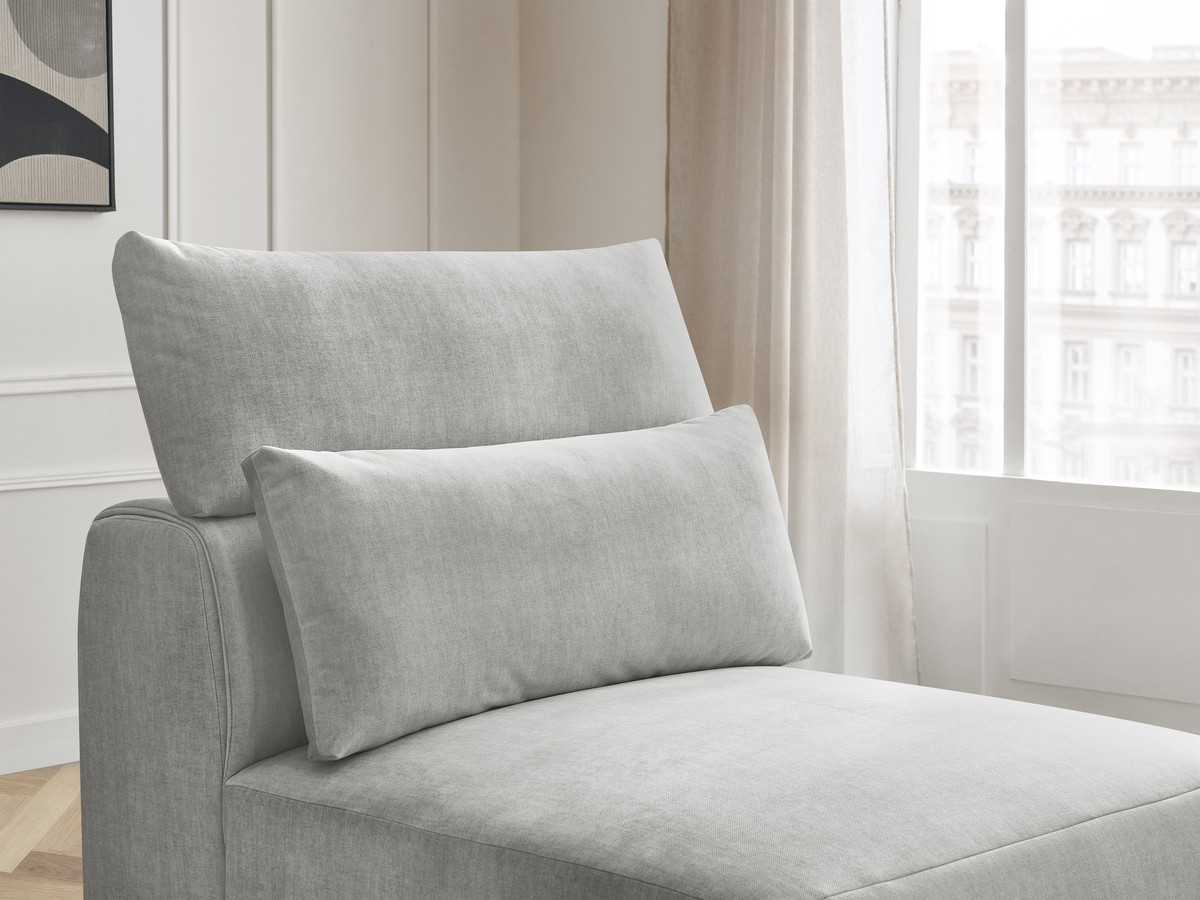 JANA 1-zits chaise longue met hoofdsteun voor modulaire bank, fluwelen stof