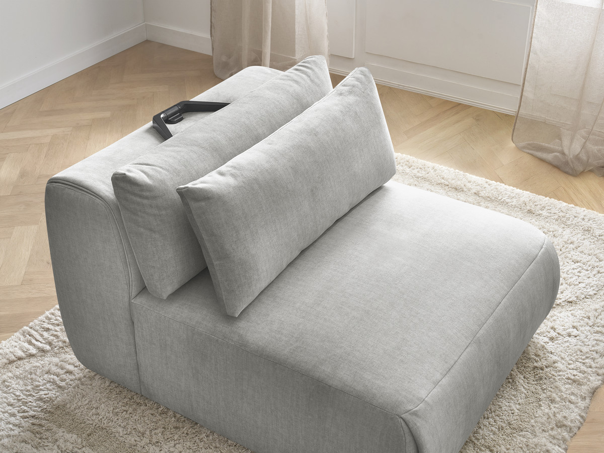 JANA 1-zits chaise longue met hoofdsteun voor modulaire bank, fluwelen stof