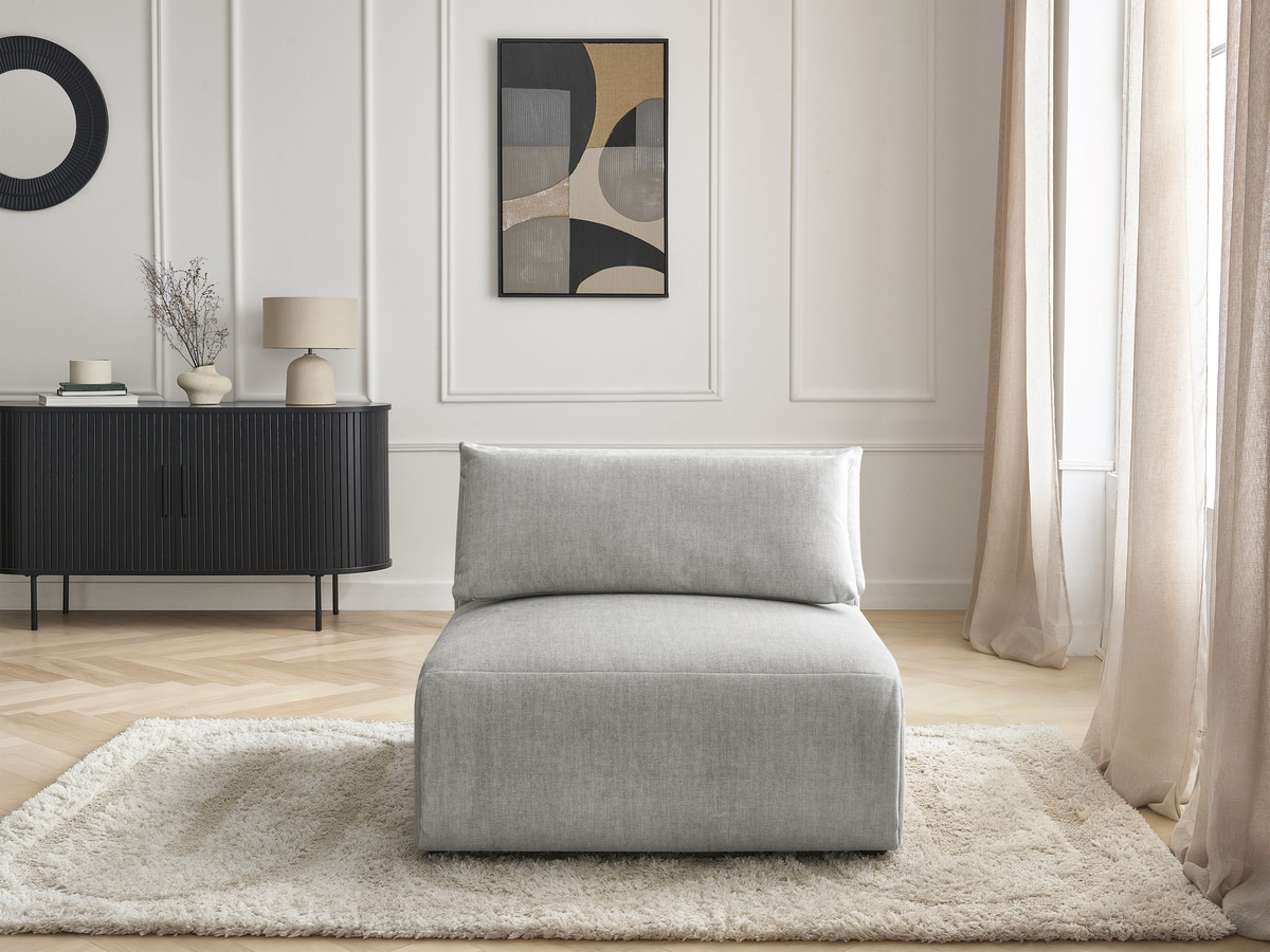 JANA 1-zits chaise longue met hoofdsteun voor modulaire bank, fluwelen stof