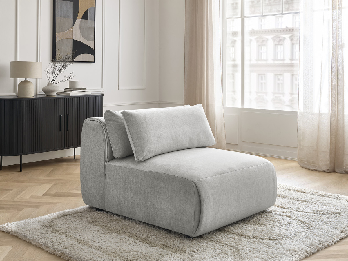 JANA 1-zits chaise longue met hoofdsteun voor modulaire bank, fluwelen stof