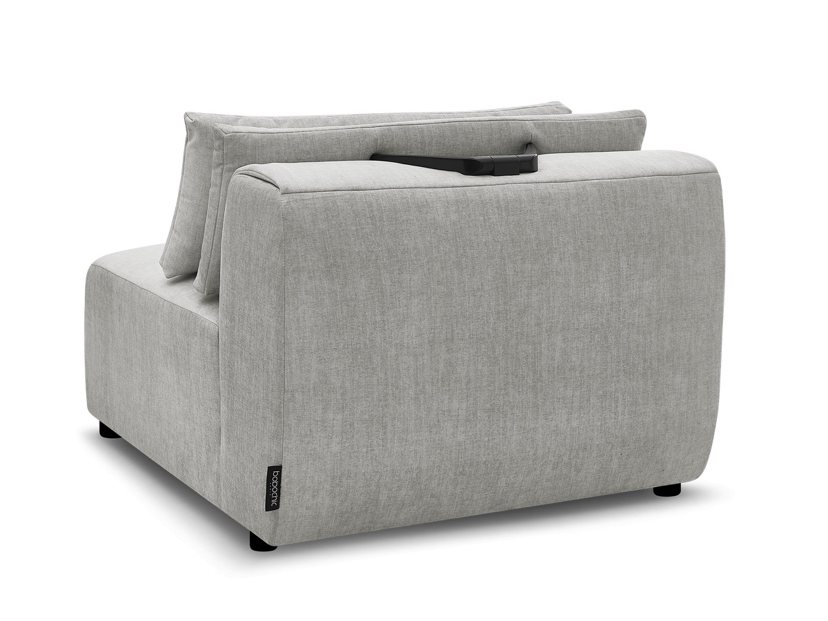 JANA 1-zits chaise longue met hoofdsteun voor modulaire bank, fluwelen stof
