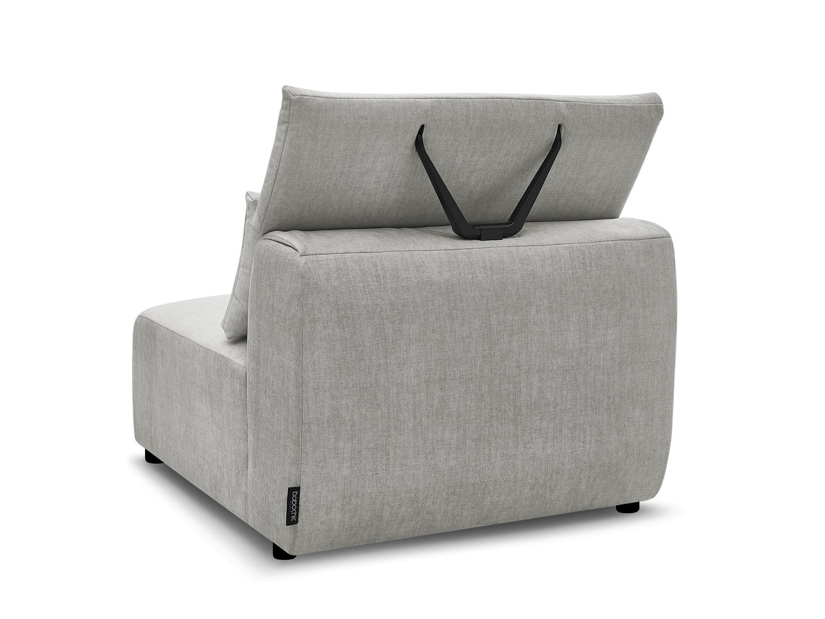 JANA 1-zits chaise longue met hoofdsteun voor modulaire bank, fluwelen stof