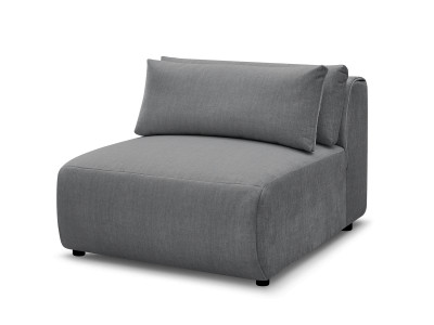 Chauffeuse 1 place avec têtière pour canapé modulable JANA tissu velours