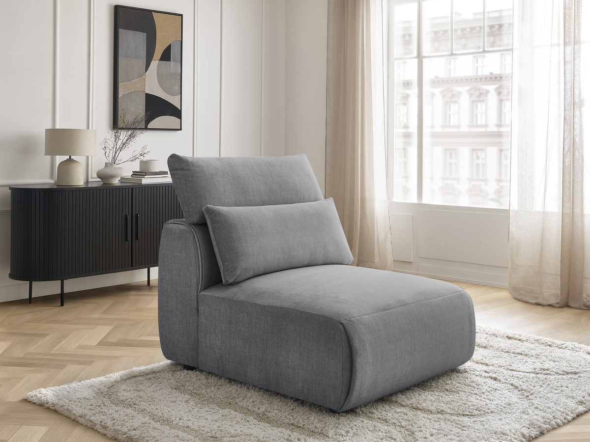 JANA 1-zits chaise longue met hoofdsteun voor modulaire bank, fluwelen stof