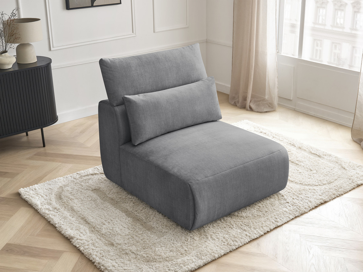 JANA 1-zits chaise longue met hoofdsteun voor modulaire bank, fluwelen stof