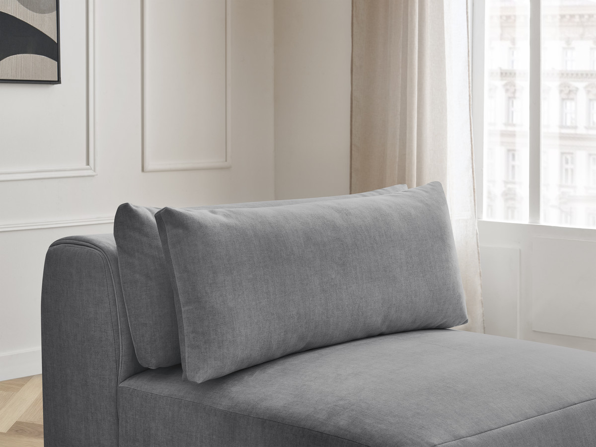 JANA 1-zits chaise longue met hoofdsteun voor modulaire bank, fluwelen stof