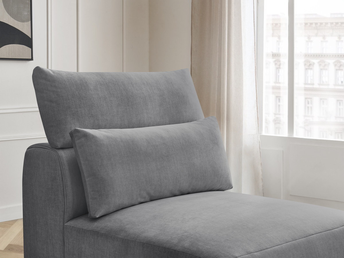 JANA 1-zits chaise longue met hoofdsteun voor modulaire bank, fluwelen stof