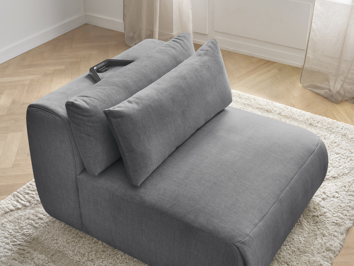 JANA 1-zits chaise longue met hoofdsteun voor modulaire bank, fluwelen stof