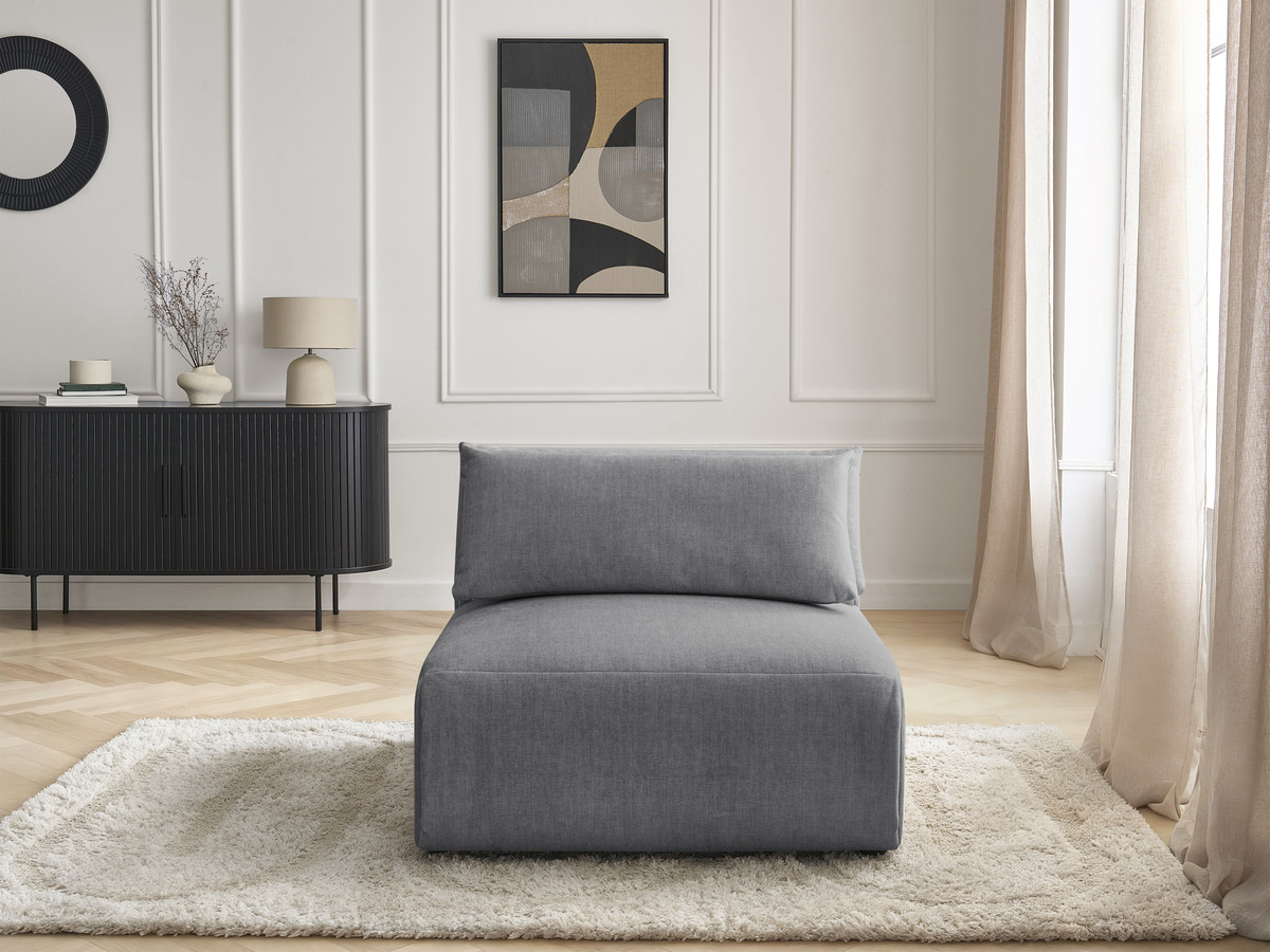 JANA 1-zits chaise longue met hoofdsteun voor modulaire bank, fluwelen stof