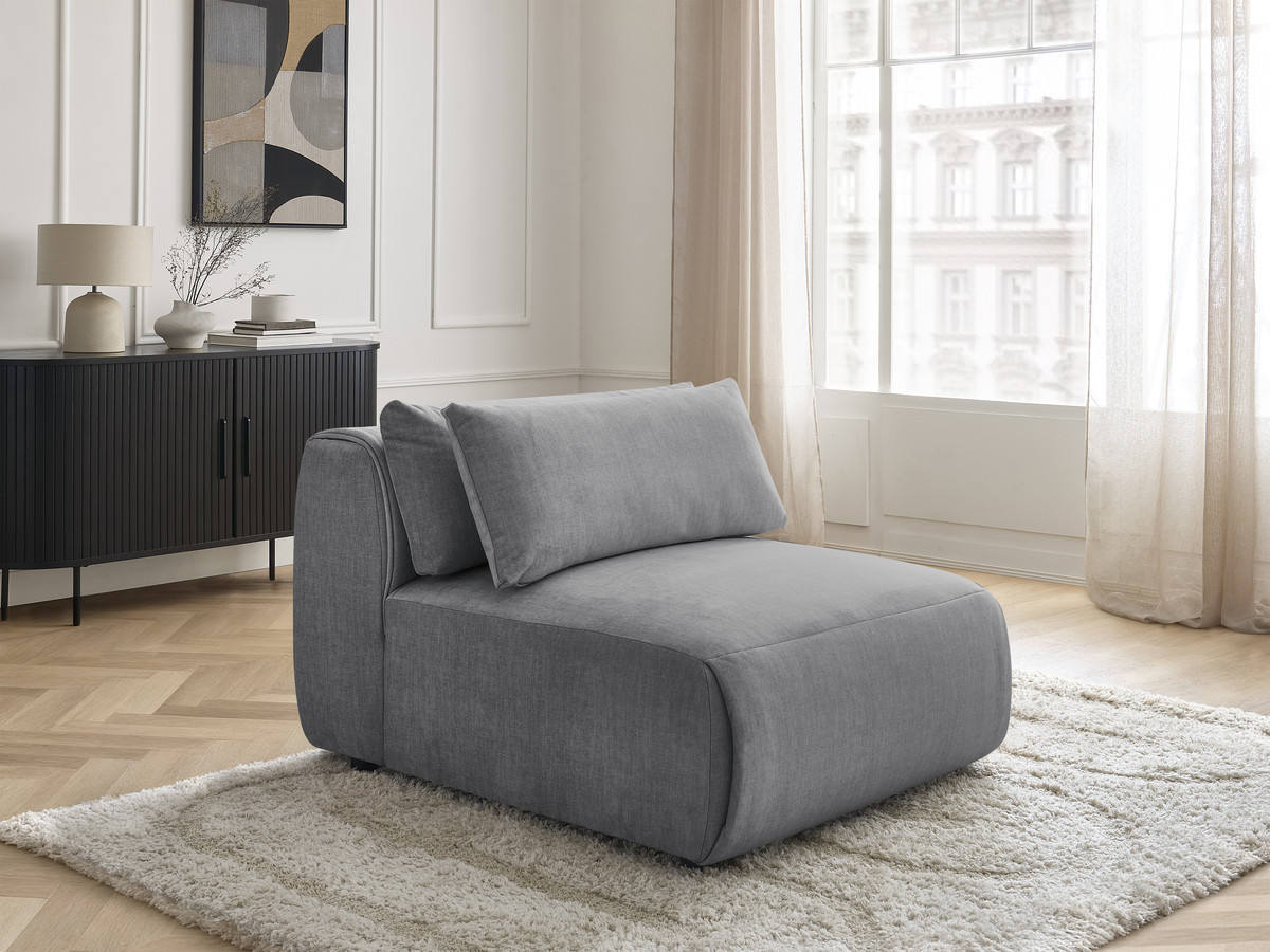 JANA 1-zits chaise longue met hoofdsteun voor modulaire bank, fluwelen stof