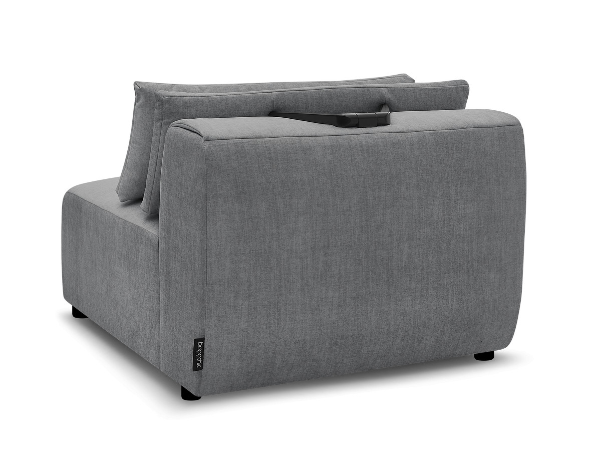 JANA 1-zits chaise longue met hoofdsteun voor modulaire bank, fluwelen stof