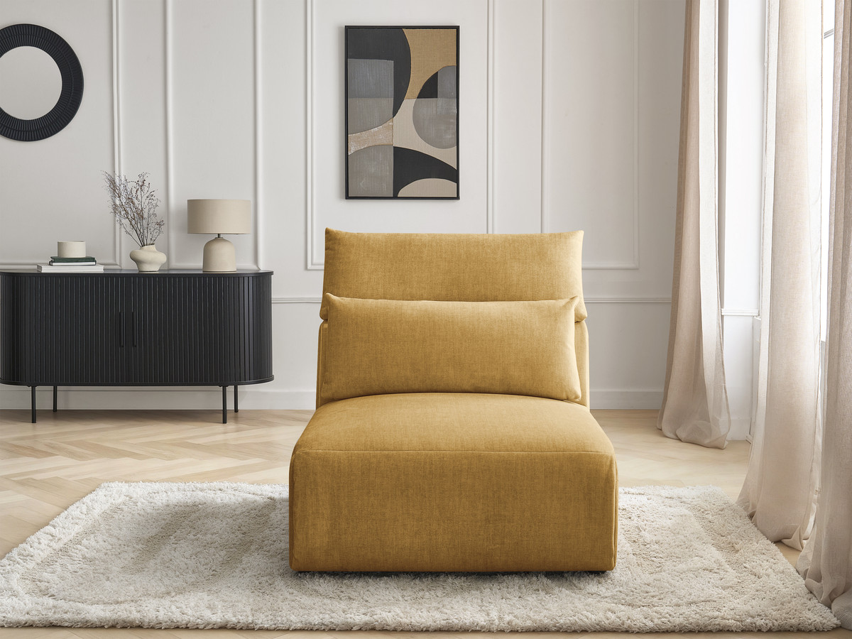 JANA 1-zits chaise longue met hoofdsteun voor modulaire bank, fluwelen stof