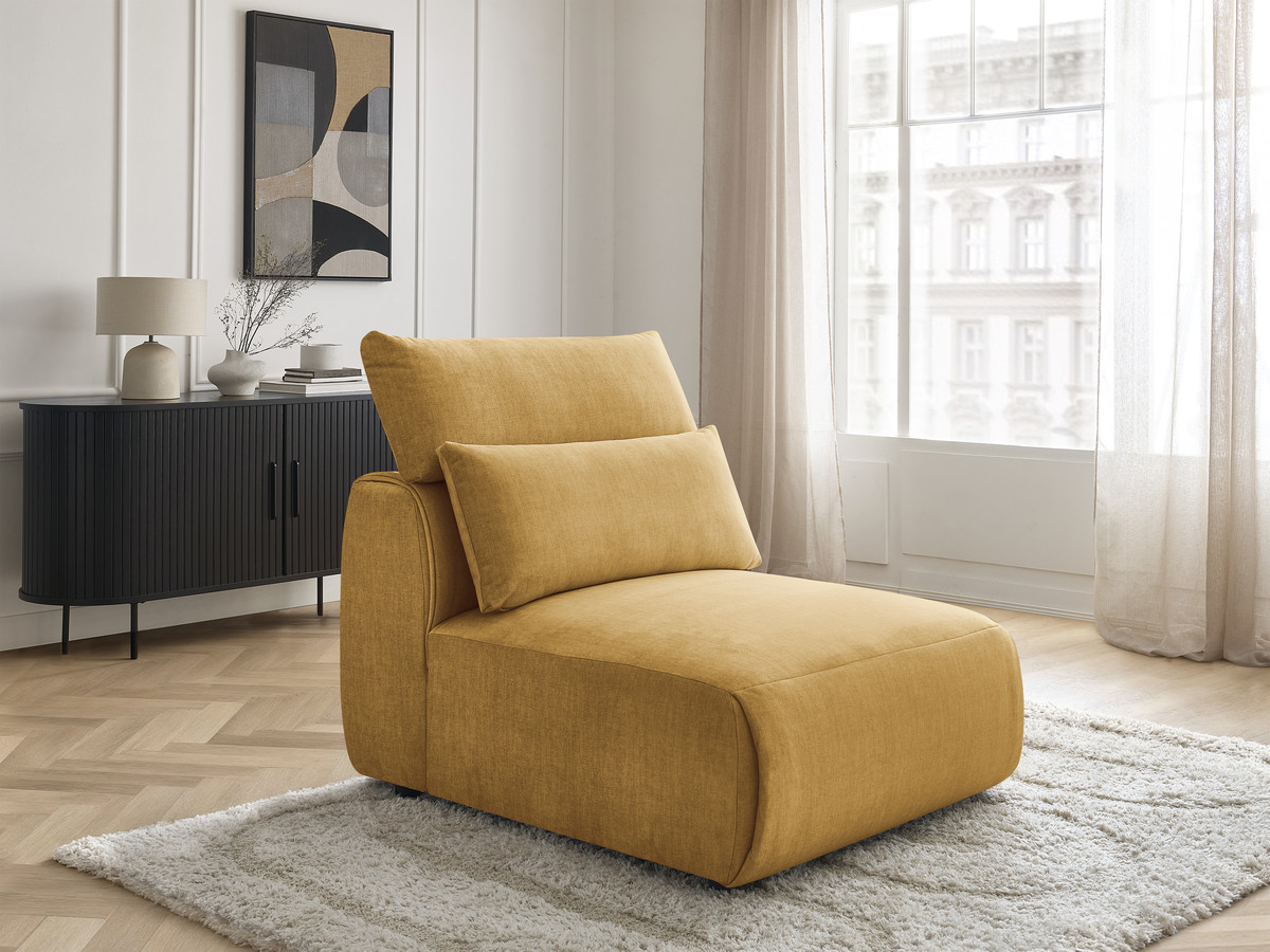 JANA 1-zits chaise longue met hoofdsteun voor modulaire bank, fluwelen stof