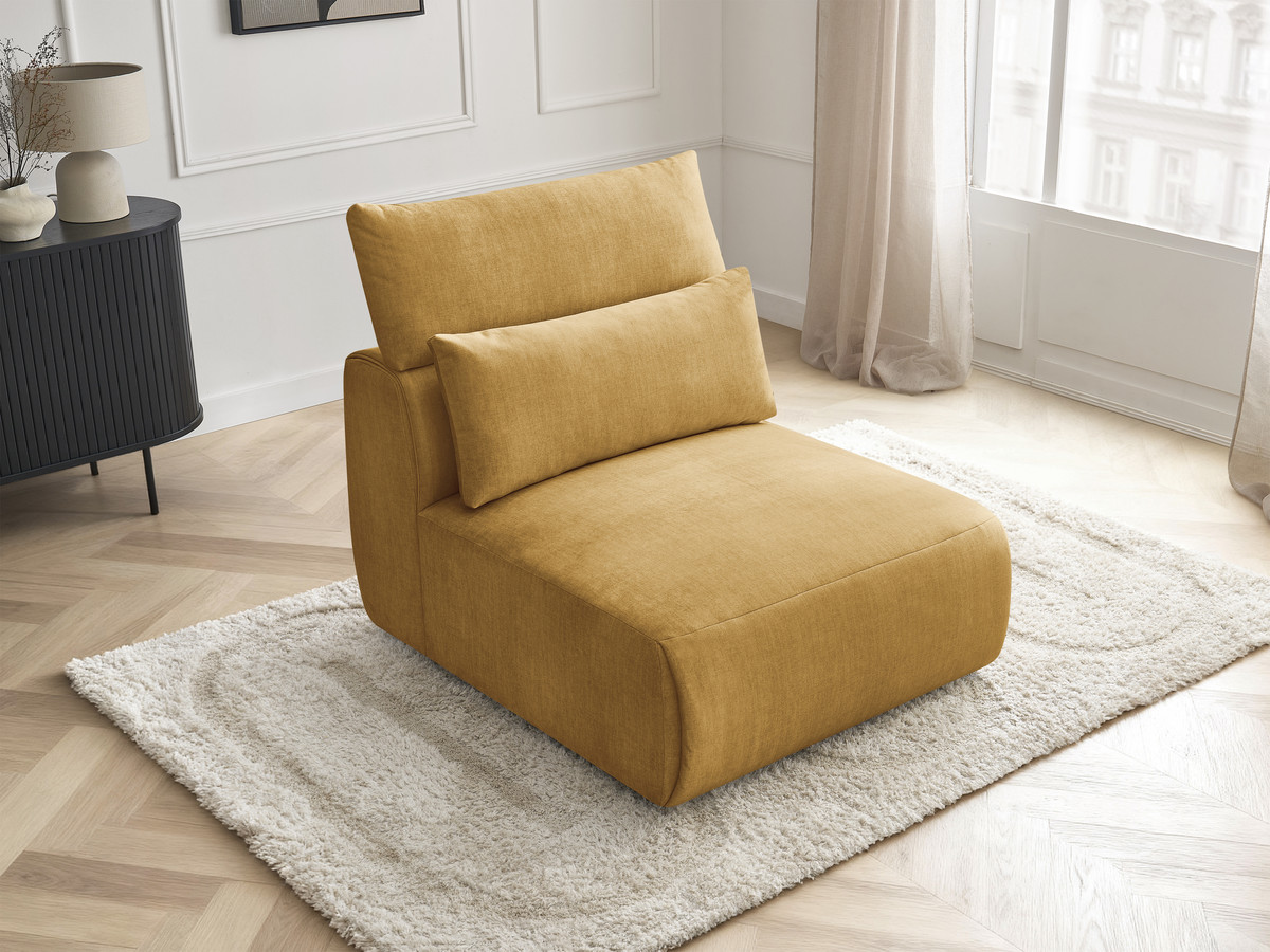 JANA 1-zits chaise longue met hoofdsteun voor modulaire bank, fluwelen stof