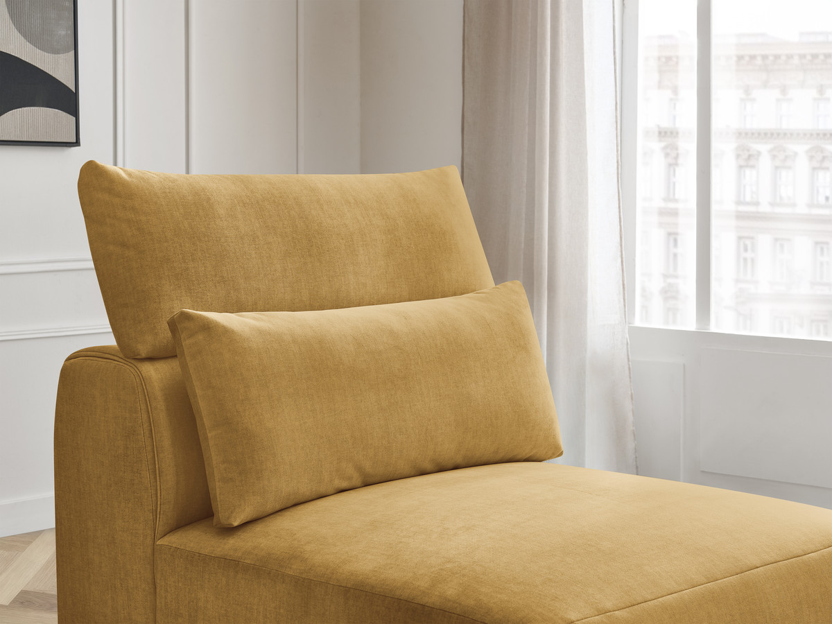 JANA 1-zits chaise longue met hoofdsteun voor modulaire bank, fluwelen stof