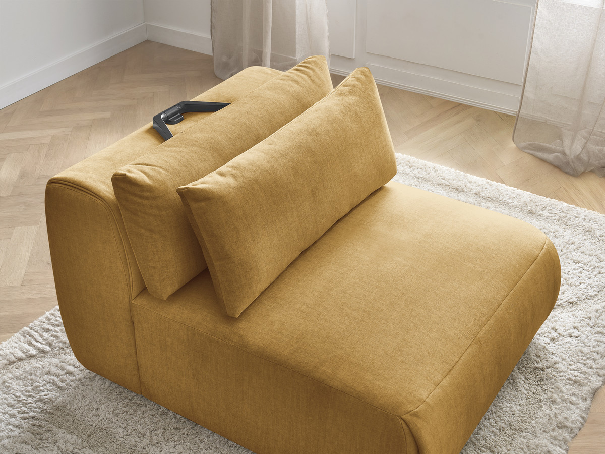 JANA 1-zits chaise longue met hoofdsteun voor modulaire bank, fluwelen stof